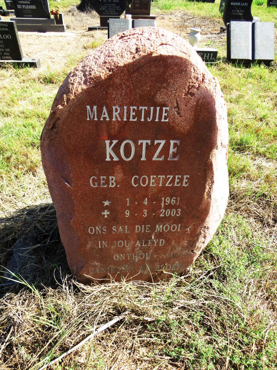 KOTZE Marietjie nee COETZEE 1961-2003