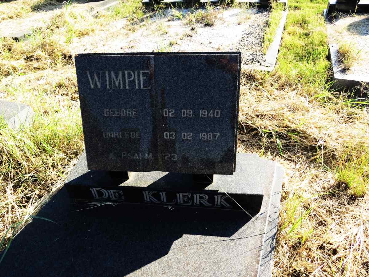 KLERK Wimpie, de 1940-1987