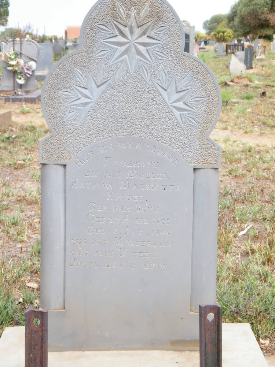 KRUGER Katriena Magrietta nee VAN WYK 1903-1949