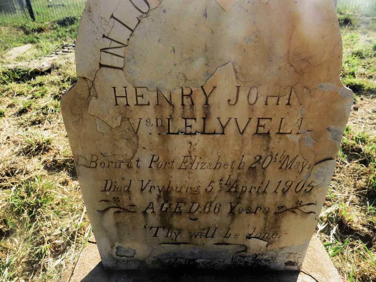 LELYVELD Henry John, van -1905