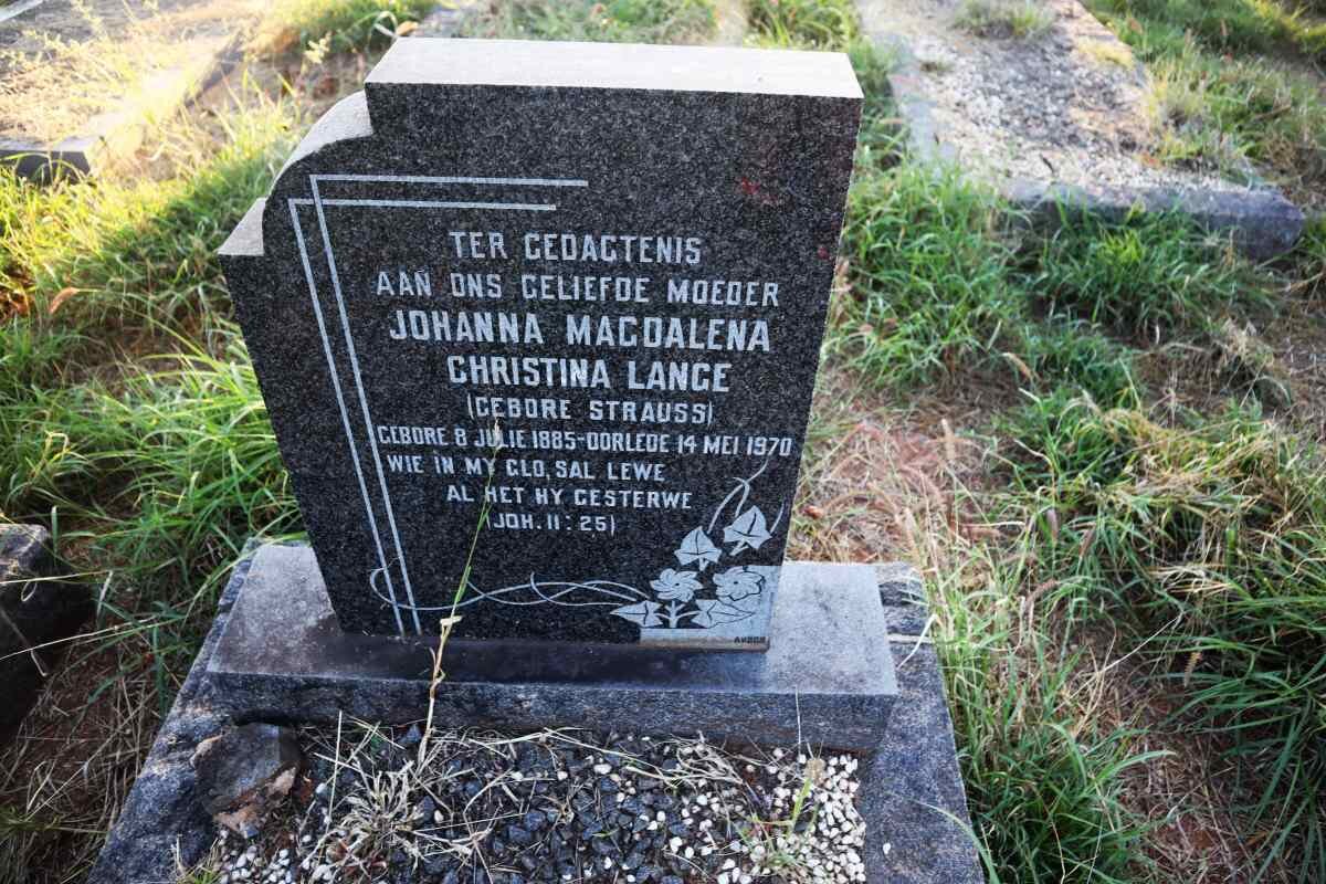 LANGE Johanna Magdalena Christina nee STRAUSS 1885-1970