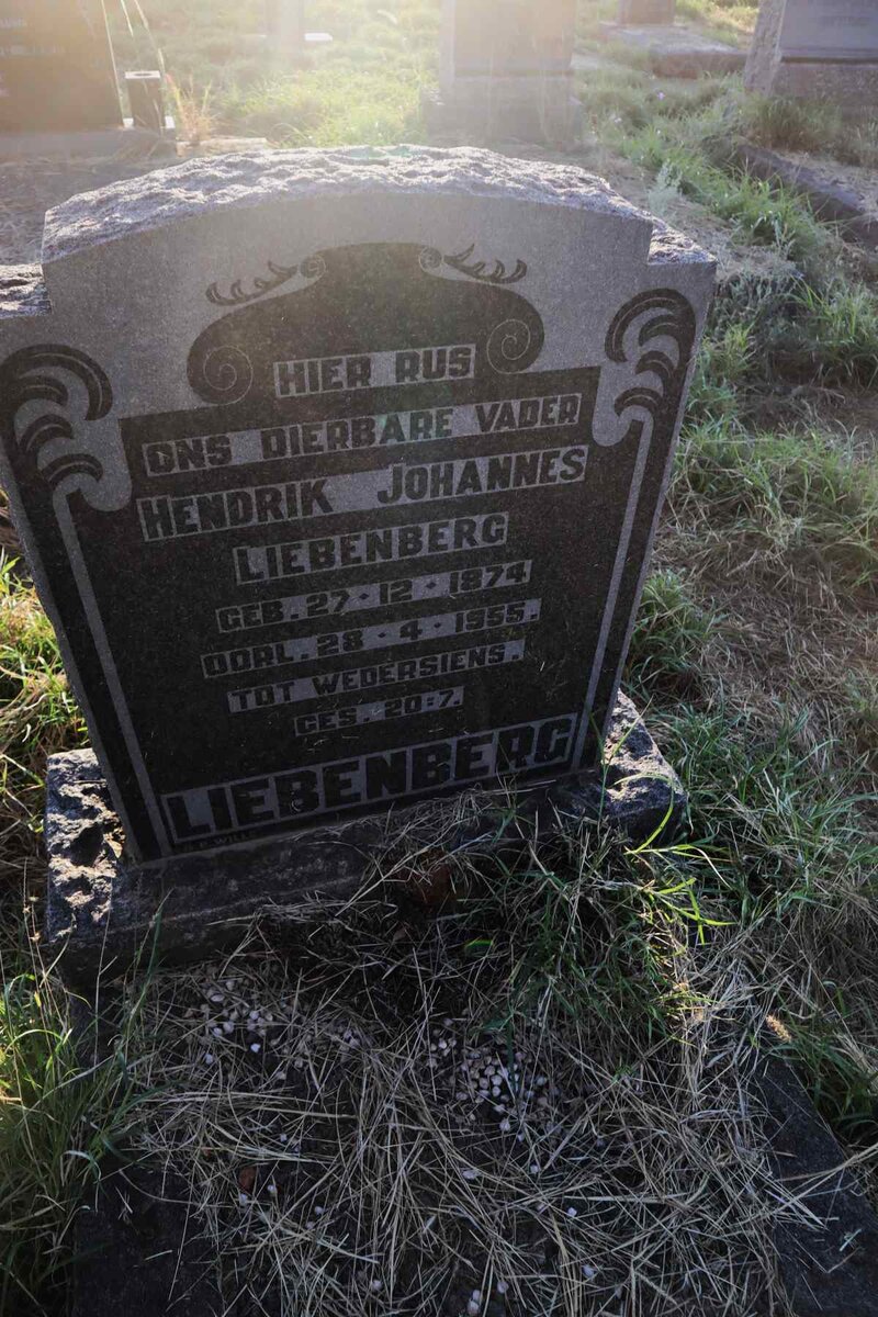 LIEBENBERG Hendrik Johannes 1874-1955