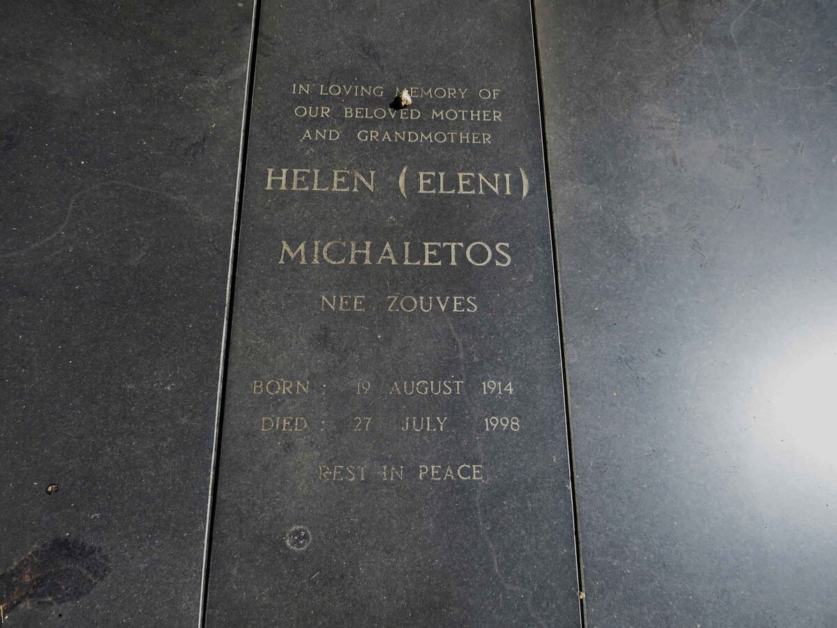 MICHALETOS Helen nee ZOUVES 1914-1998
