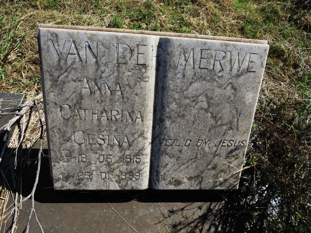 MERWE Anna Catharina Gesina, van der 1915-1999