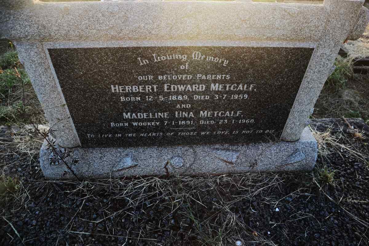 METCALF Herbert Edward 1889-1959 & Madeline Una WOOKEY 1891-1960