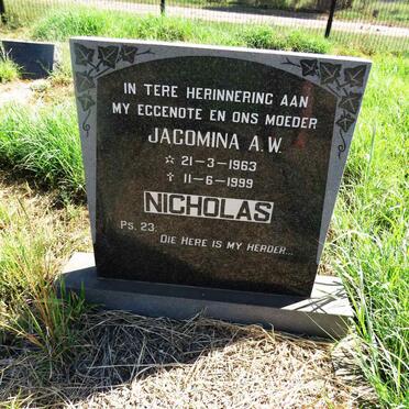 NICHOLAS Jacomina A.W. 1963-1999