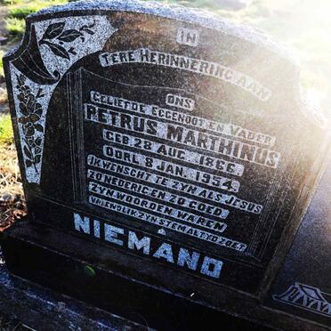 NIEMAND Petrus Marthinus 1866-1954 & Martha Catharina BRINK 1876-1957_2