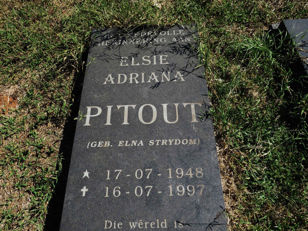 PITOUT Elsie Adriana nee STRYDOM 1948-1997