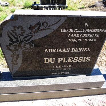 PLESSIS Adriaan Daniel, du 1920-2002