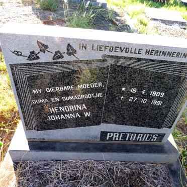 PRETORIUS Hendrina Johanna W. 1909-1991