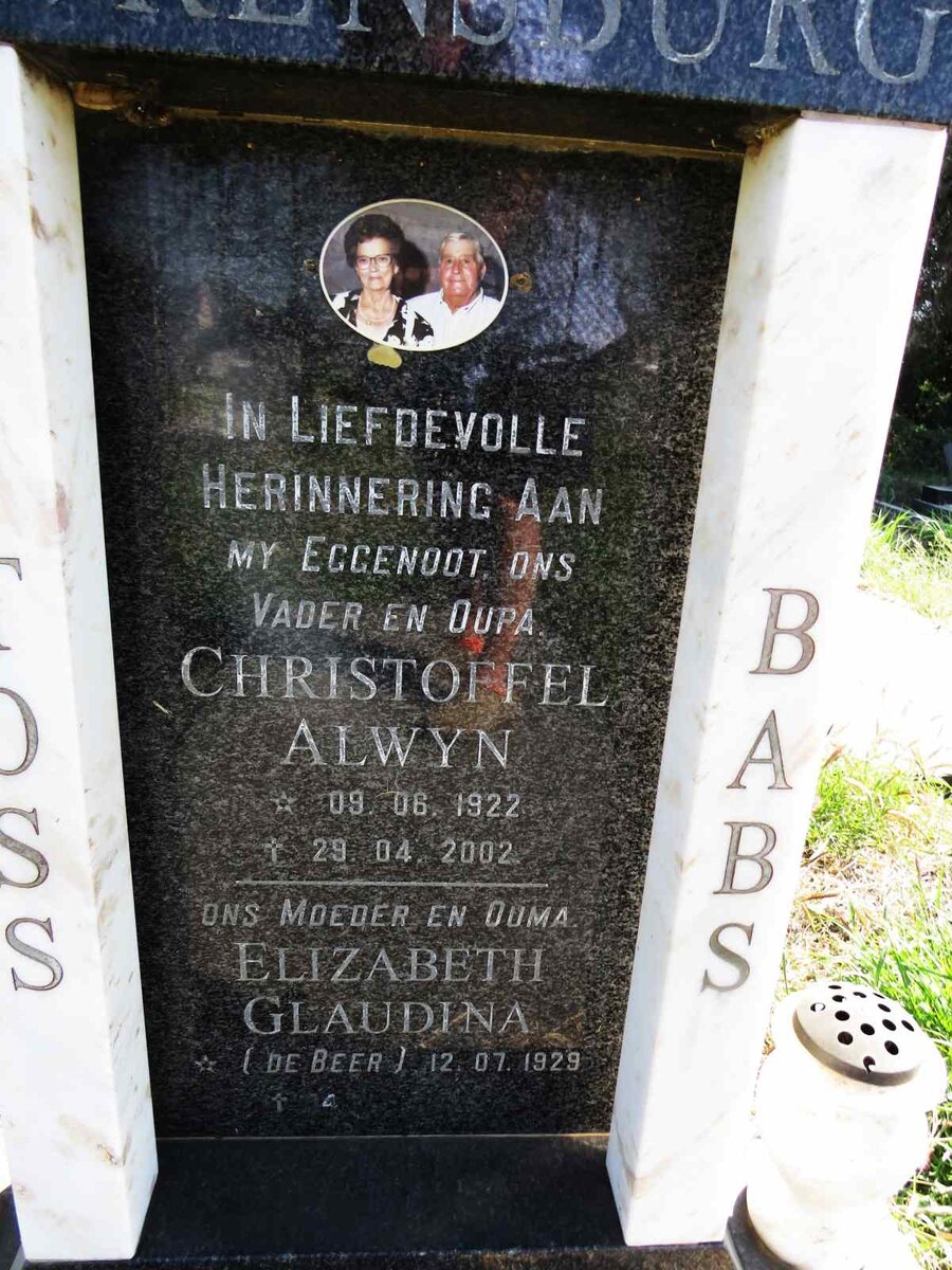 RENSBURG Christoffel Alwyn, J.v. 1922-2002 & Elizabeth Glaudina DE BEER 1929- _2