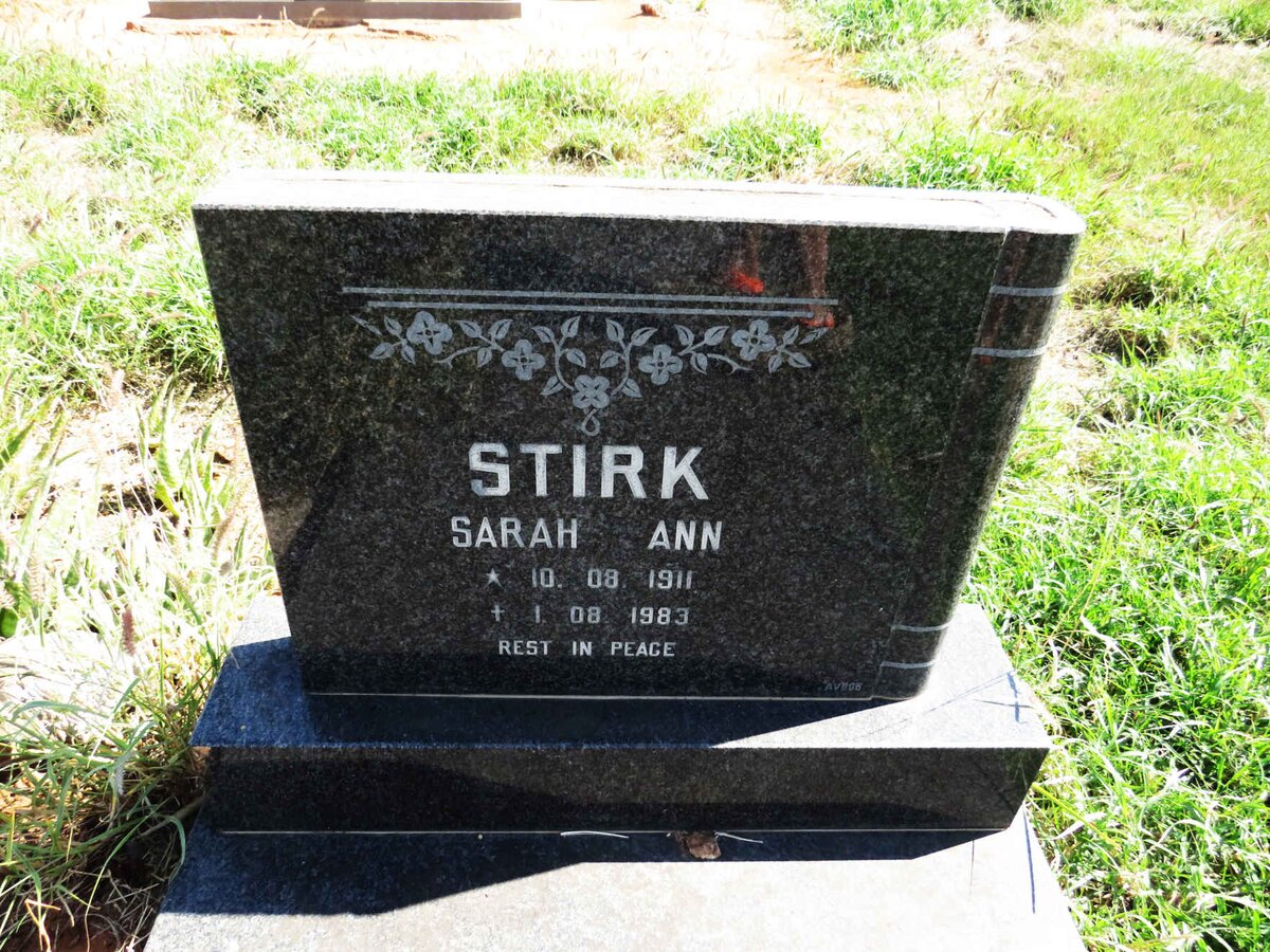STIRK Sarah Ann 1911-1983