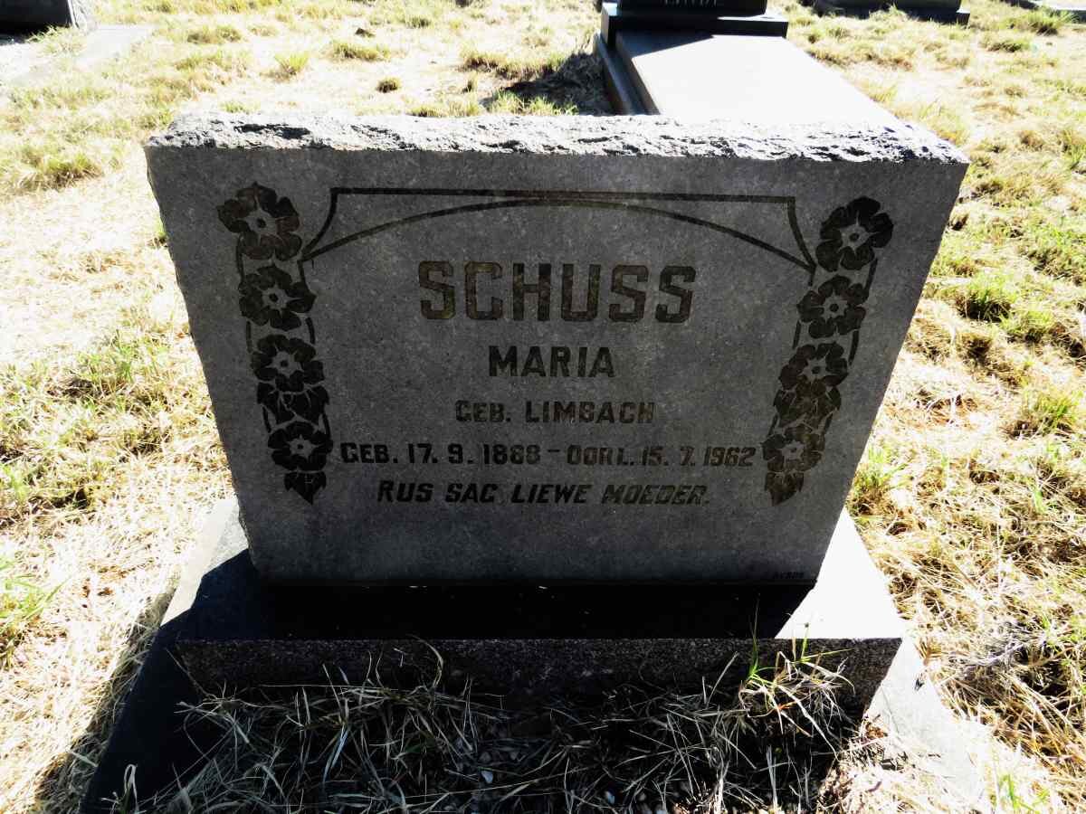 SCHUSS Maria nee LIMBACH 1888-1962