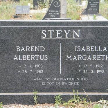 STEYN Barend Albertus 1903-1982 &amp; Isabella Margaretha 1912-1995