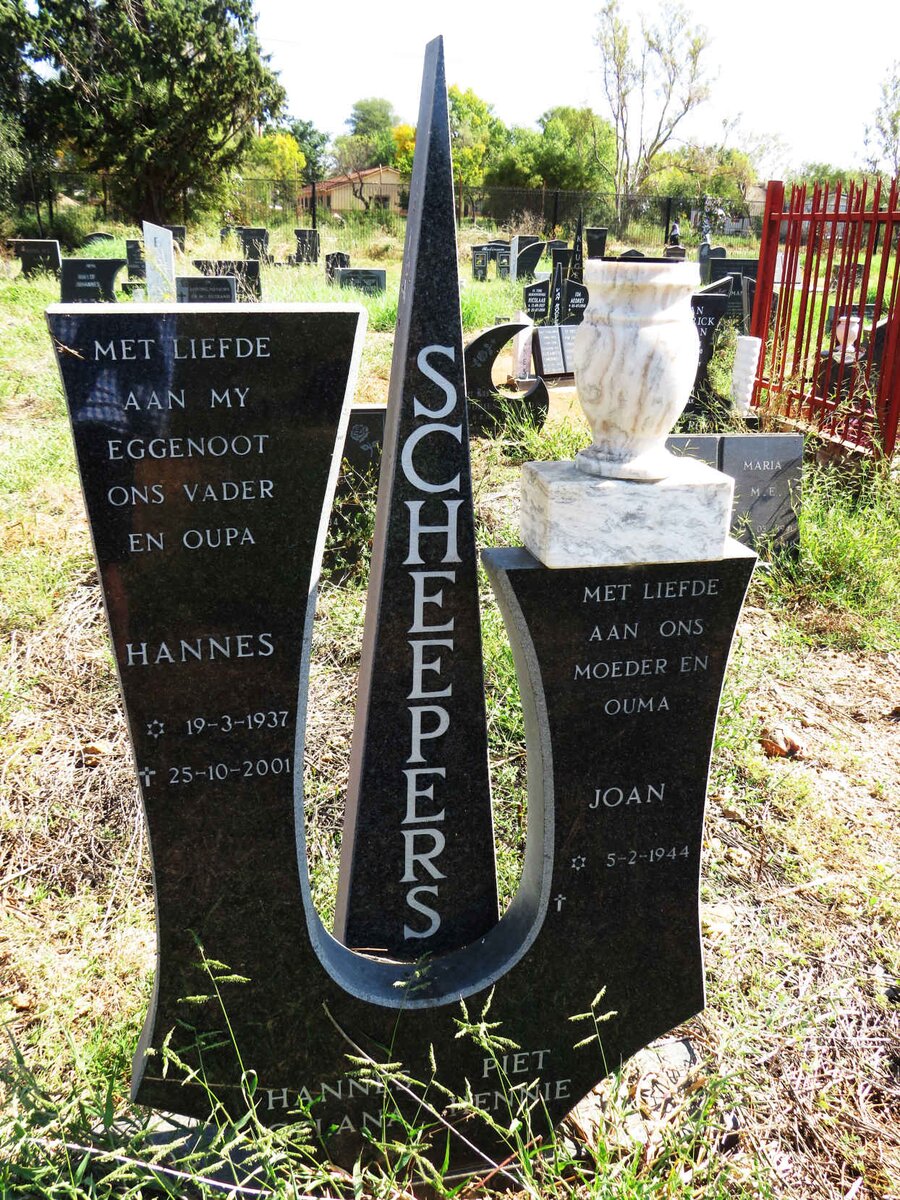 SCHEEPERS Hannes 1937-2001 & Joan 1944- 