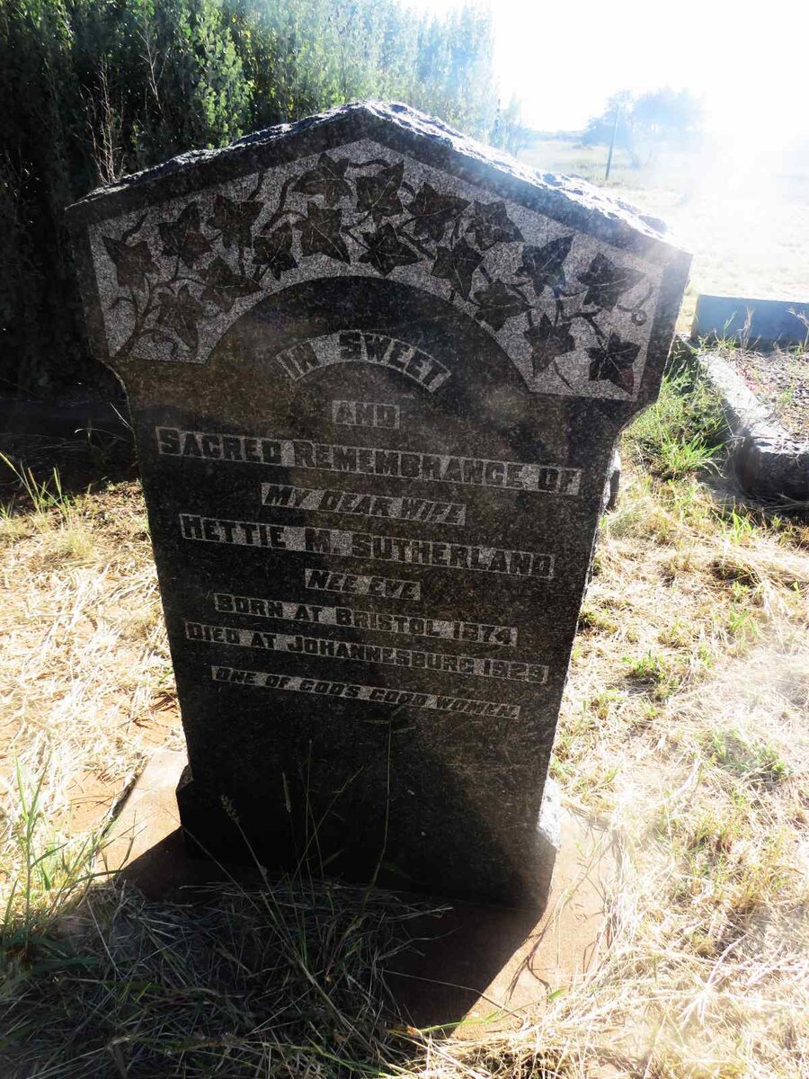 SUTHERLAND Hettie M. nee EVE 1874-1929