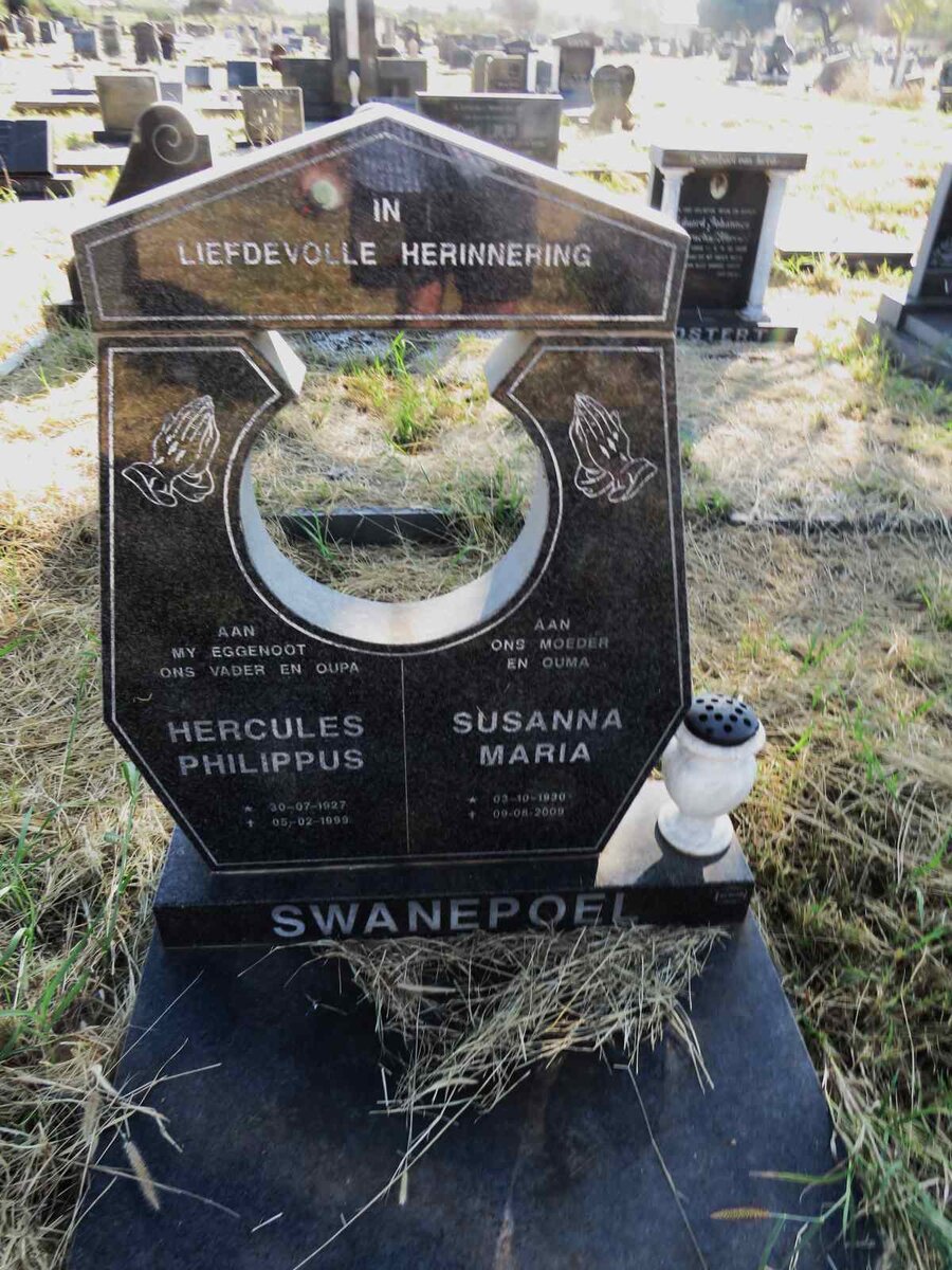 SWANEPOEL Hercules Philippus 1927-1999 & Susanna Maria 1930-2009