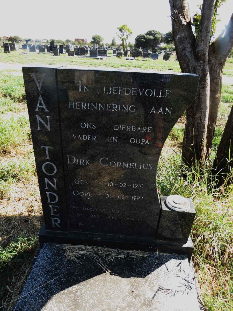 TONDER Dirk Cornelius, van 1910-1992