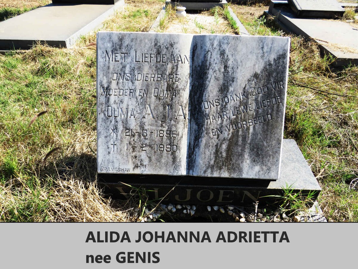 VILJOEN Alida Johanna Adrietta nee GENIS 1896-1990