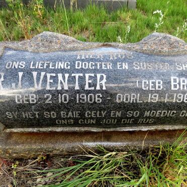VENTER R.J. nee BRITTZ 1906-1963