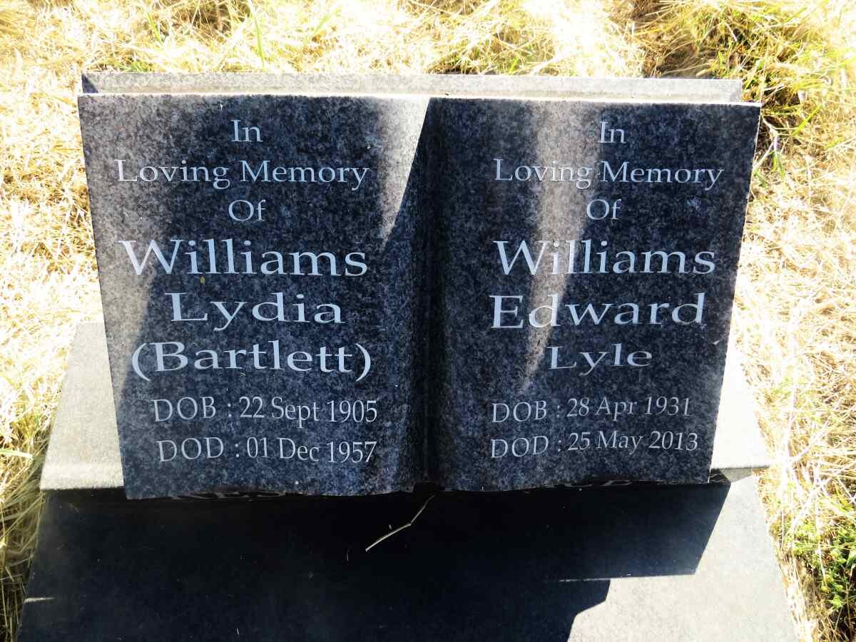 WILLIAMS Lydia nee BARTLETT 1905-1957 :: WILLIAMS Edward Lyle 1931-2013 