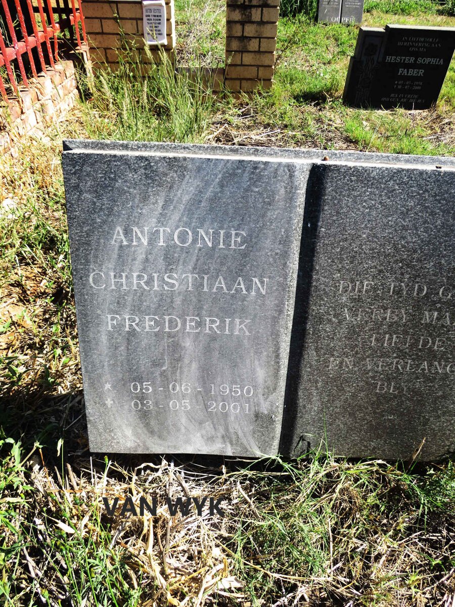 WYK Antonie Christiaan Frederik, van 1950-2001