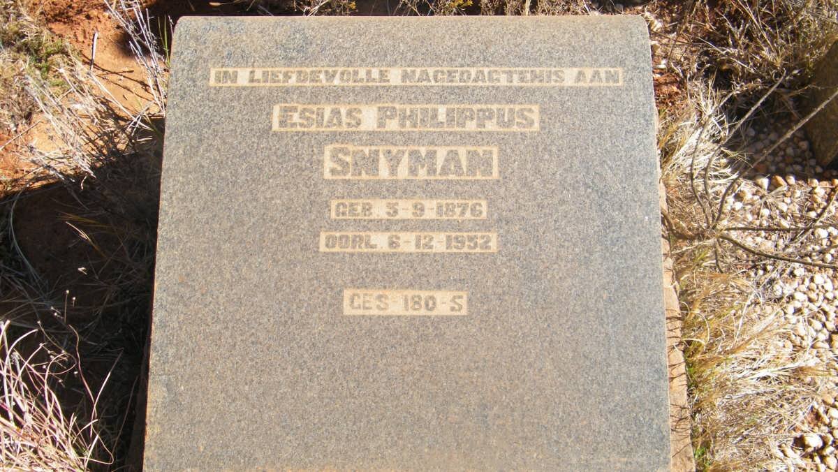 SNYMAN Esias Philippus 1876-1952