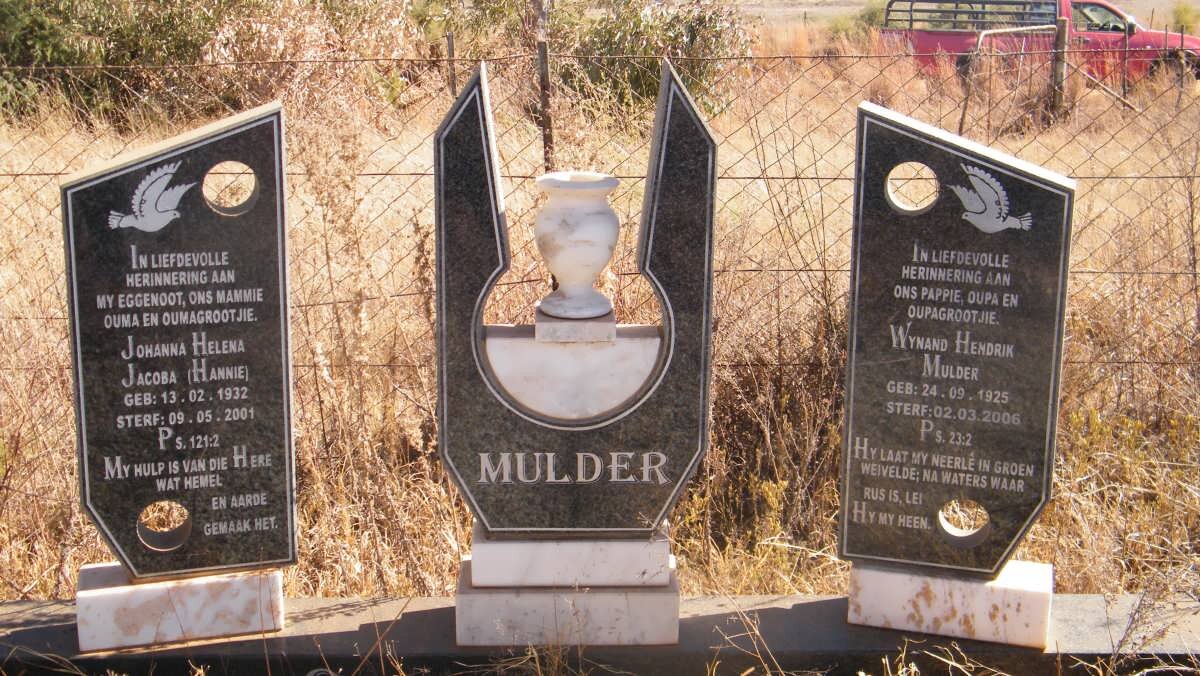 MULDER Wynand Hendrik 1925-2006 &amp; Johanna Helena Jacoba 1932-2001