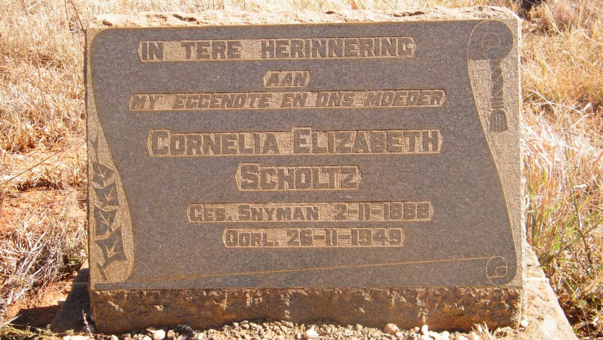 SCHOLTZ Cornelia Elizabeth nee SNYMAN 1888-1949