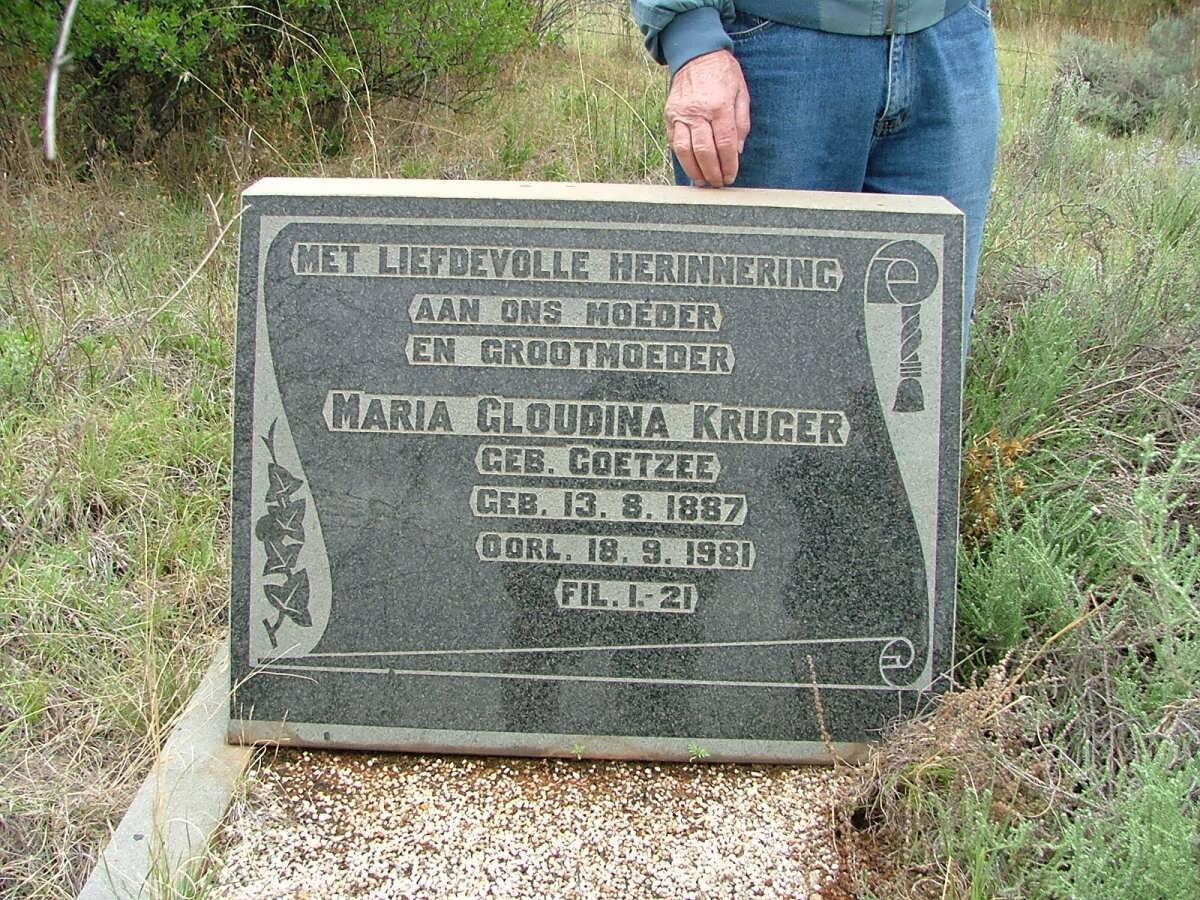 KRUGER Maria Gloudina nee COETZEE 1887-1981