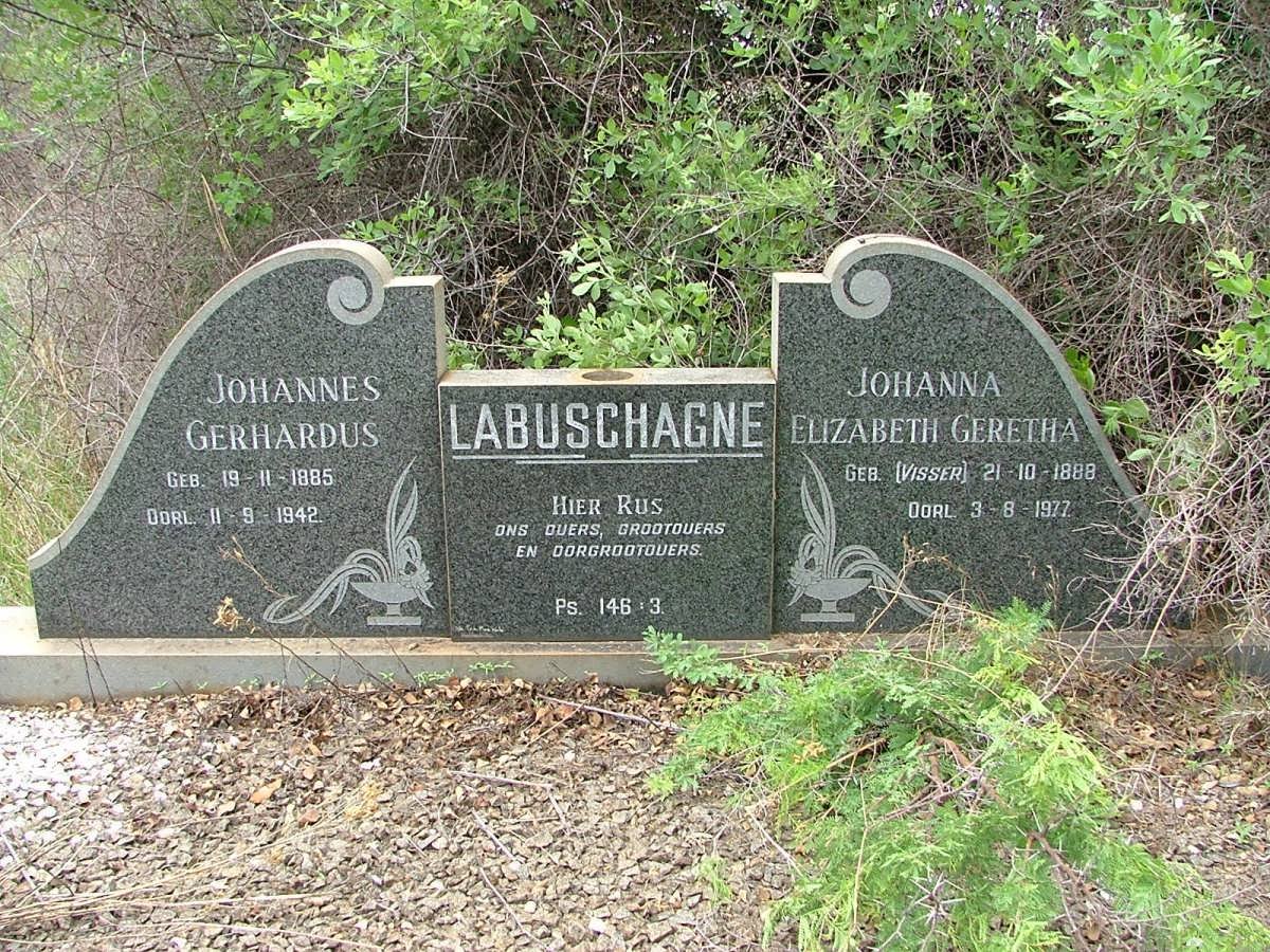 LABUSCHAGNE Johannes Gerhardus 1885-1942 &amp; Johanna Elizabeth Geretha VISSER 1888-1977