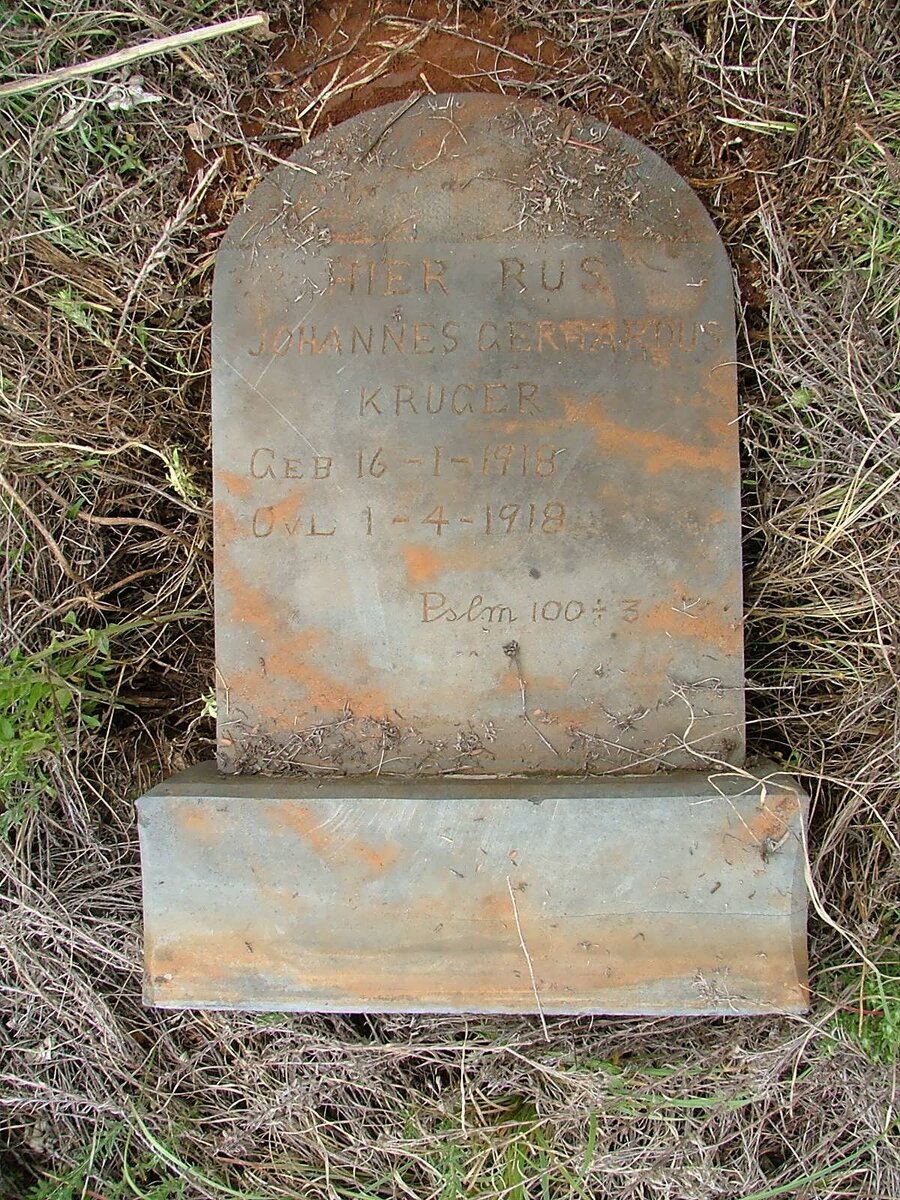 KRUGER Johannes Gerhardus 1918-1918