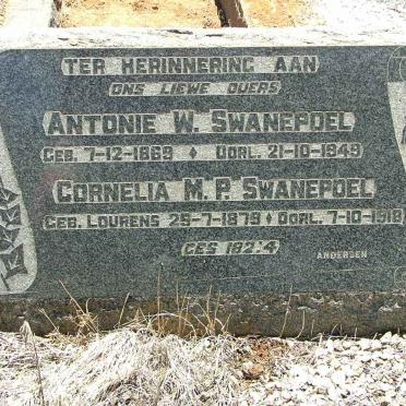 SWANEPOEL Antonie W. 1869-1949 &amp; Cornelia M.P. LOURENS 1879-1918