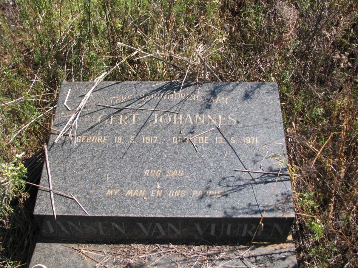 VUUREN Gert Johannes, Jansen van 1917-1971