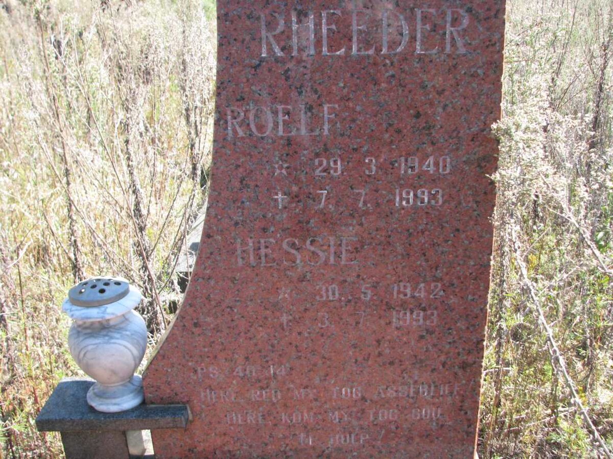 RHEEDER Roelf 1940-1993 &amp; Hessie 1943-1993
