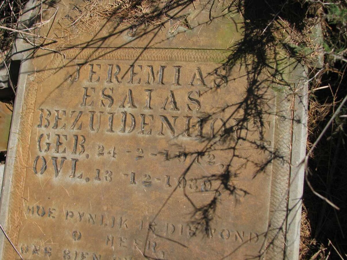 BEZUIDENHOUT Jeremias Esaias 1912-1930