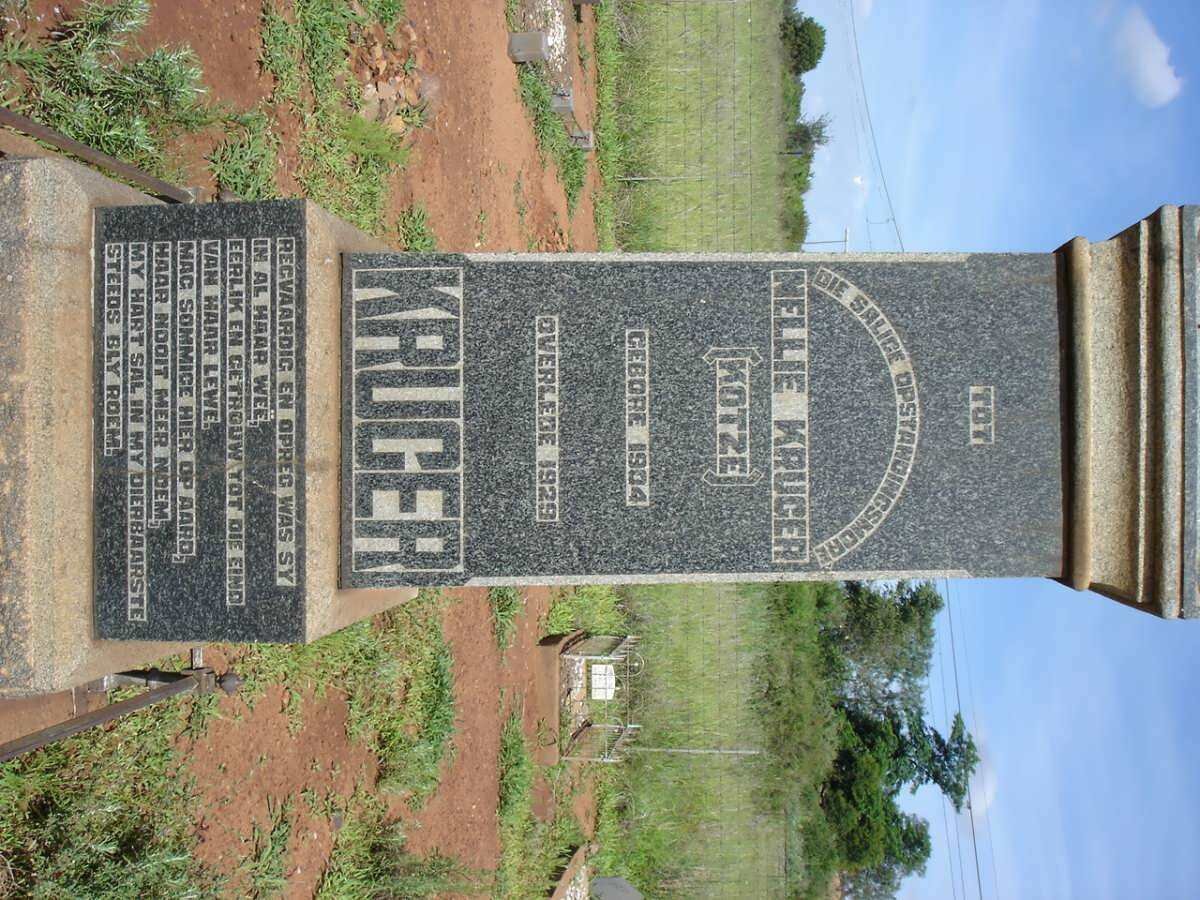 KRUGER Nellie nee KOTZE 1904-1929