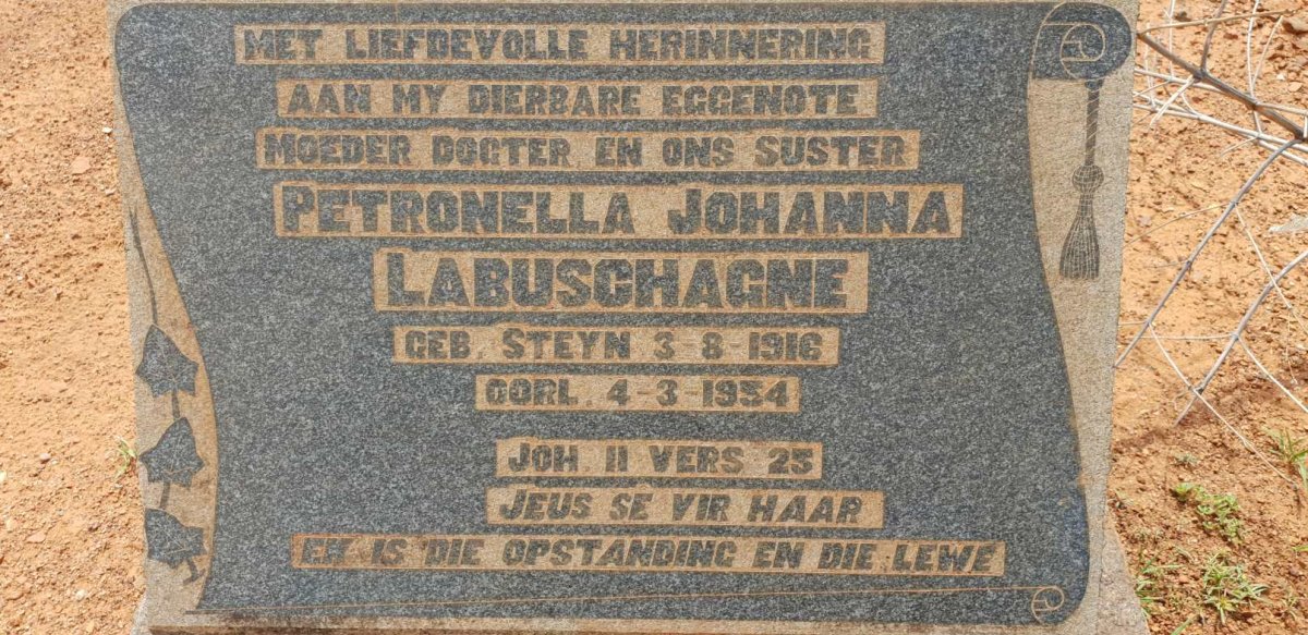 LABUSCHAGNE Petronella Johanna nee STEYN 1916-1954