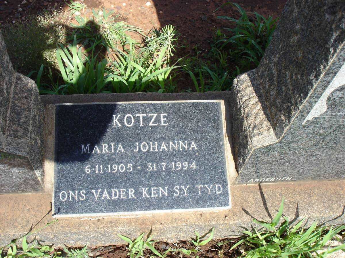 KOTZE Maria Johanna 1905-1994