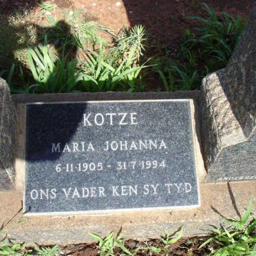 KOTZE Maria Johanna 1905-1994