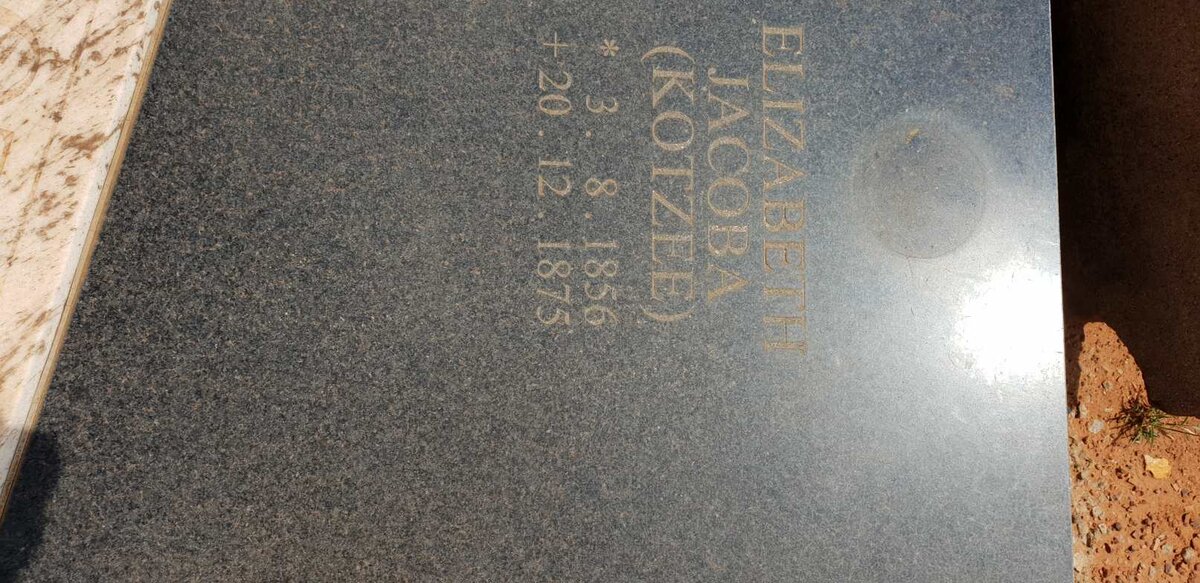 KOTZE Theunis Johannes 1853-1899 &amp; Elizabeth Jacoba KOTZEE 1856-1875