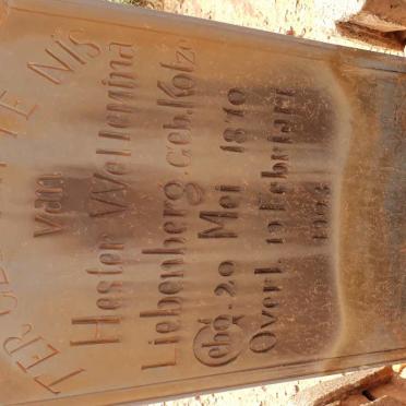 LIEBENBERG Hester Wellemina nee KOTZE 1870-1903