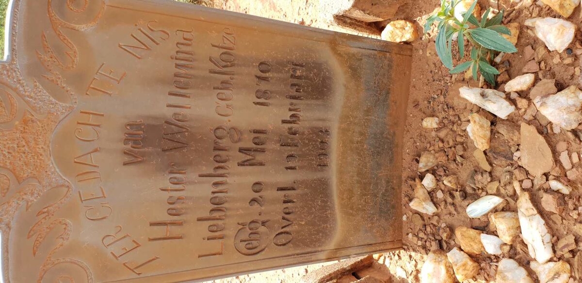 LIEBENBERG Hester Wellemina nee KOTZE 1870-1903