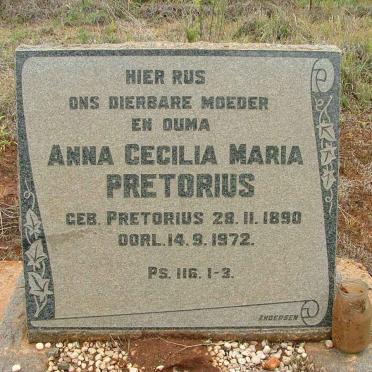 PRETORIUS Anna Cecilia Maria nee PRETORIUS 1890-1972