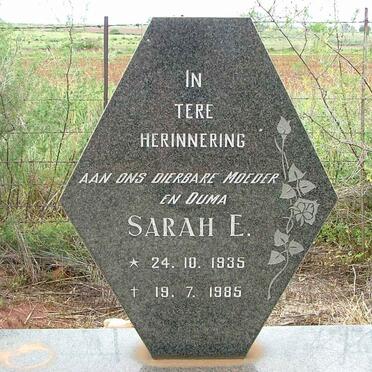 BERG Sarah E., van den 1935-1985