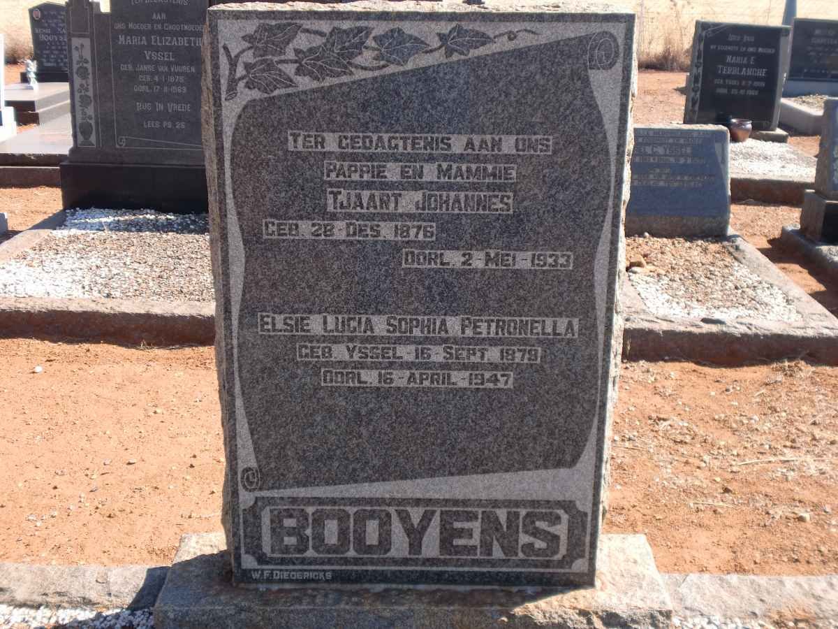 BOOYENS Tjaart Johannes 1876-1933 &amp; Elsie Lucia Sophia Petronella YSSEL 1879-1947