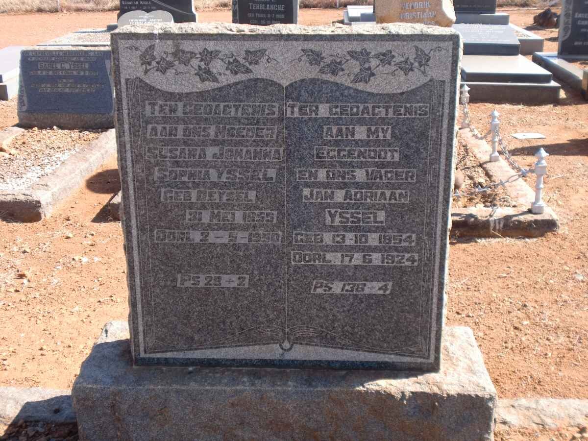 YSSEL Jan Adriaan 1854-1924 &amp; Susanna Johanna Sophia DEYSEL 1859-1950