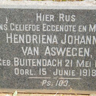 ASWEGEN Hendriena Johanna, van nee BUITENDACH 1889-1918