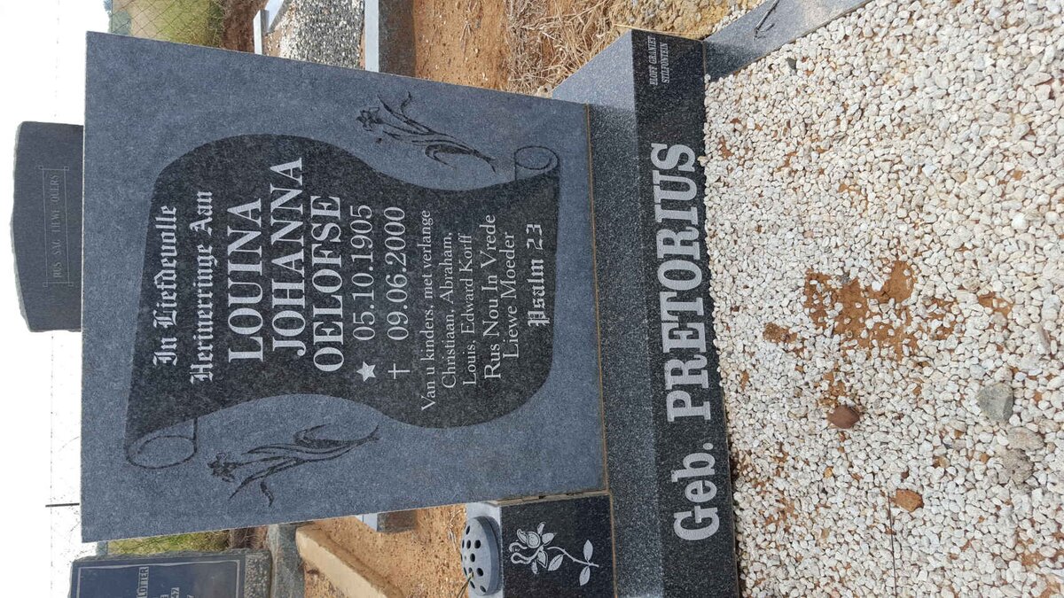 OELOFSE Louina Johanna nee PRETORIUS 1905-2000