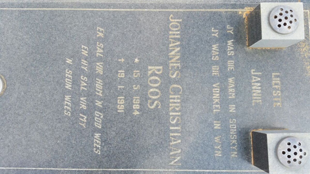 ROOS Johannes Christiaan 1984-1991